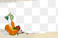 Cute vegetables png border, transparent background