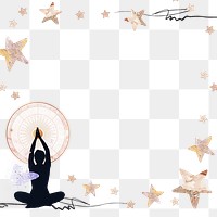 Yoga woman png frame, transparent background