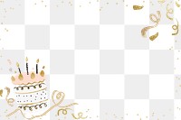 Birthday cake png border, transparent background