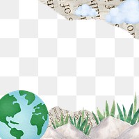 Environment globe collage png border, transparent background