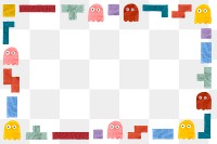 Cute game png frame, transparent background