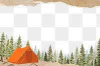 Camping tent png border, transparent background