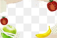 Healthy fruits png border, transparent background