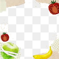 Healthy fruits png border, transparent background