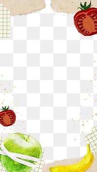 Healthy fruits png border, transparent background