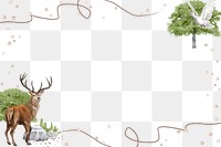 Stag deer png frame, transparent background