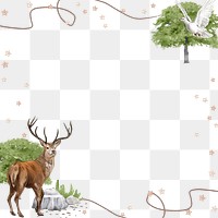 Stag deer png frame, transparent background