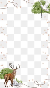 Stag deer png frame, transparent background