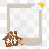 Lovely family png frame, retro instant film on transparent background