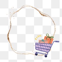 Shopping cart png frame, transparent background