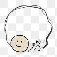 Happy emoticon png frame, transparent background