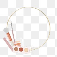 Beauty makeup  png frame, circle design, transparent background