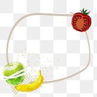 Healthy fruits png frame, circle design, transparent background