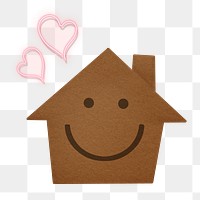 Smiling home png  sticker, transparent background