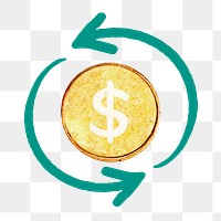 Circulating funds png sticker, transparent background