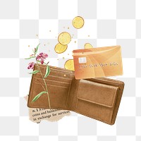 Credit card wallet png sticker, transparent background