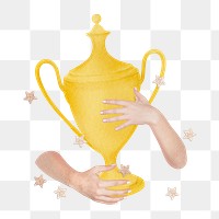 Trophy png sticker, transparent background