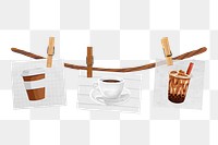 Coffee lovers png sticker, transparent background