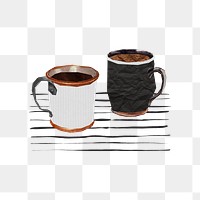 Coffee mugs  png sticker, transparent background