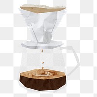 Drip coffee kettle png sticker, transparent background