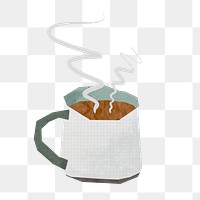 Hot coffee cup png sticker, transparent background