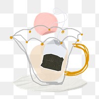 Aesthetic tea cup png sticker, cute collage element, transparent background