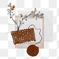 Crochet hobby png sticker, transparent background