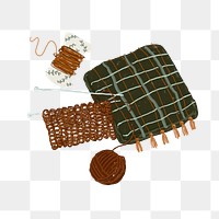 Crochet hobby png sticker, transparent background