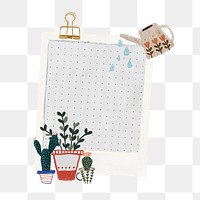 Plant lover png sticker, instant film, transparent background