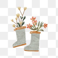 Boot plant png hobby sticker, transparent background