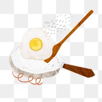 Fried egg pan png sticker, transparent background