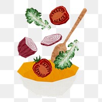 Healthy salad png sticker, food collage element, transparent background