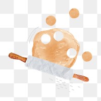 Rolling pin png sticker, baking collage element, transparent background