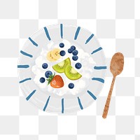 Smoothie bowl png sticker, healthy food collage element, transparent background