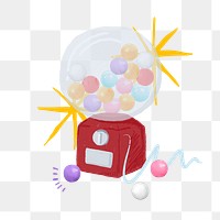 Gumball machine png game sticker, transparent background