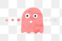 Cute pink monster png sticker, paper collage element, transparent background