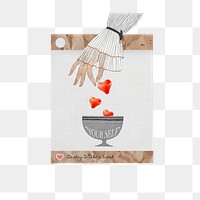 Love yourself words png sticker, transparent background