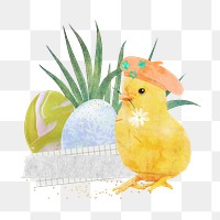 Easter chick png illustration sticker, transparent background