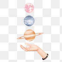 Space planets png sticker, transparent background