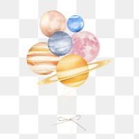 Planet balloons png sticker, transparent background