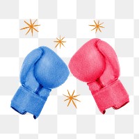 Boxing gloves png sticker, sports and fitness collage, transparent background