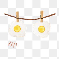 Sunny-side up eggs png sticker, transparent background