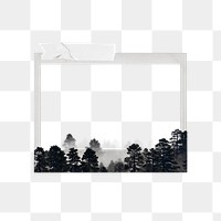 Aesthetic forest png frame, retro instant film on transparent background