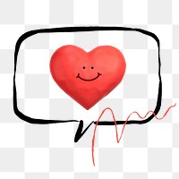 Heart speech bubble png sticker, cute Valentine's graphic, transparent background
