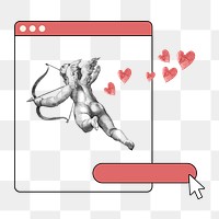 Flying cupid png sticker, cute Valentine's graphic, transparent background