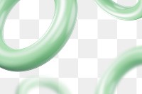 Green rings png geometric shape, transparent background