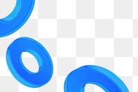 Blue rings png geometric shape, transparent background