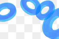 Blue rings png geometric shape, transparent background