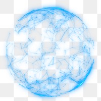 Global network png element, transparent background