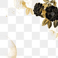 Black roses border png art nouveau sticker, transparent background, remixed by rawpixel